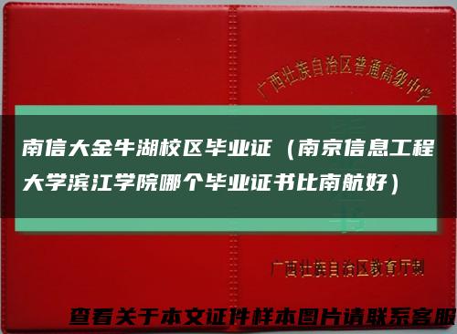 南信大金牛湖校区毕业证（南京信息工程大学滨江学院哪个毕业证书比南航好）缩略图