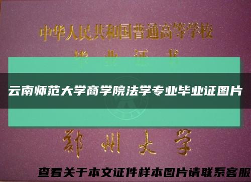 云南师范大学商学院法学专业毕业证图片缩略图