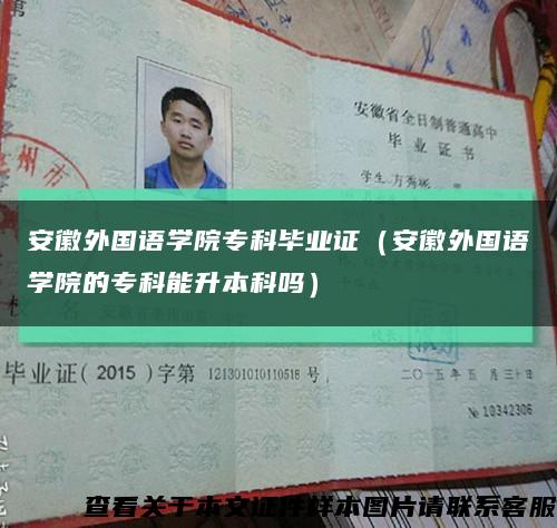 安徽外国语学院专科毕业证（安徽外国语学院的专科能升本科吗）缩略图