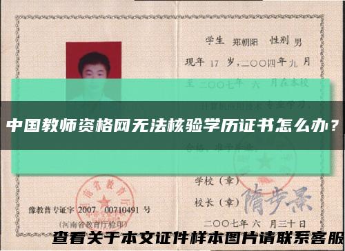中国教师资格网无法核验学历证书怎么办？缩略图