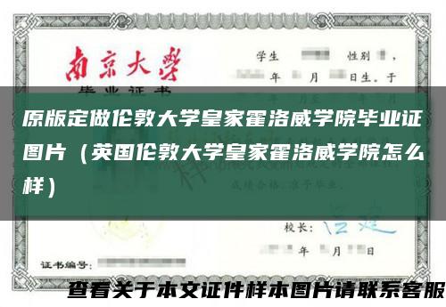 原版定做伦敦大学皇家霍洛威学院毕业证图片（英国伦敦大学皇家霍洛威学院怎么样）缩略图