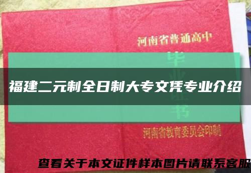 福建二元制全日制大专文凭专业介绍缩略图