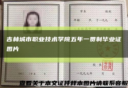 吉林城市职业技术学院五年一贯制毕业证图片缩略图
