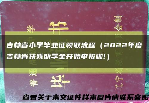 吉林省小学毕业证领取流程（2022年度吉林省扶残助学金开始申报啦!）缩略图