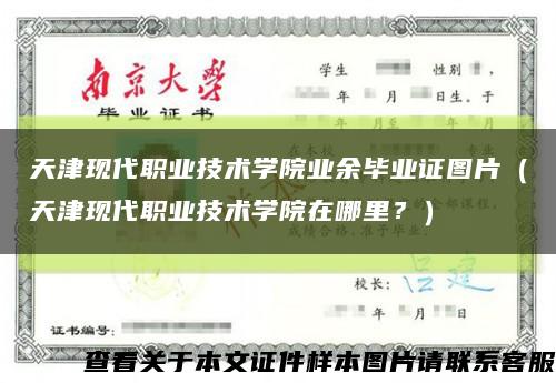 天津现代职业技术学院业余毕业证图片（天津现代职业技术学院在哪里？）缩略图