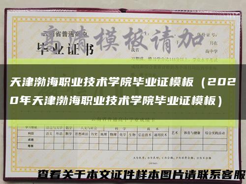 天津渤海职业技术学院毕业证模板（2020年天津渤海职业技术学院毕业证模板）缩略图