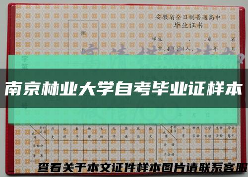 南京林业大学自考毕业证样本缩略图