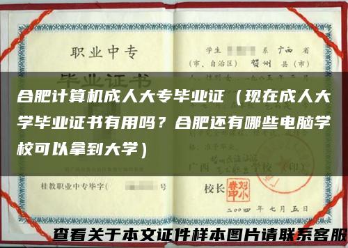 合肥计算机成人大专毕业证（现在成人大学毕业证书有用吗？合肥还有哪些电脑学校可以拿到大学）缩略图