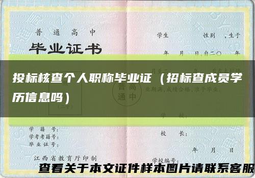 投标核查个人职称毕业证（招标查成员学历信息吗）缩略图