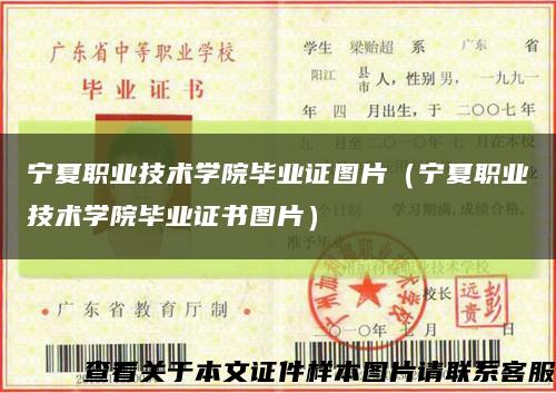 宁夏职业技术学院毕业证图片（宁夏职业技术学院毕业证书图片）缩略图
