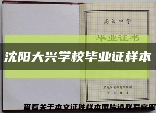 沈阳大兴学校毕业证样本缩略图