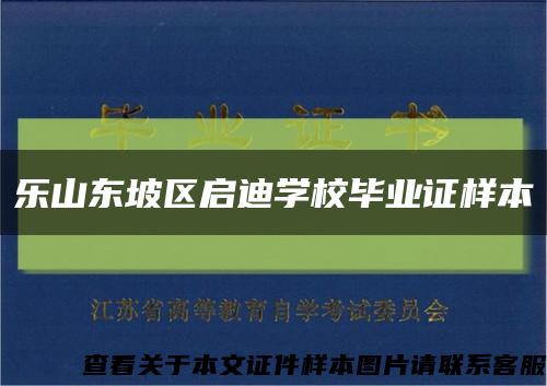 乐山东坡区启迪学校毕业证样本缩略图