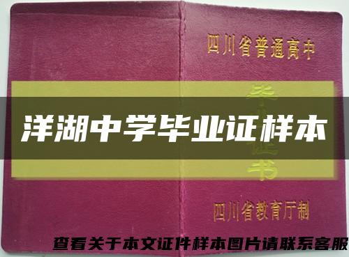 洋湖中学毕业证样本缩略图
