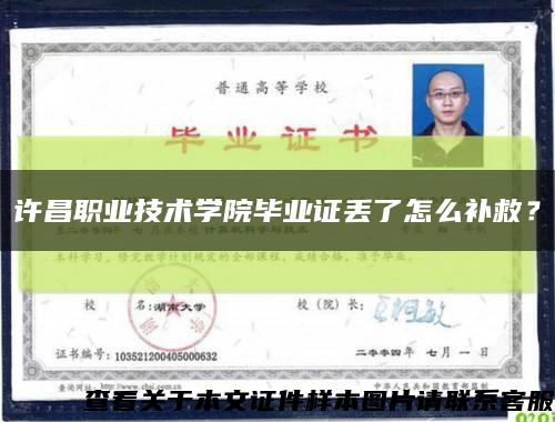 许昌职业技术学院毕业证丢了怎么补救？缩略图