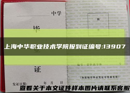 上海中华职业技术学院报到证编号:13907缩略图