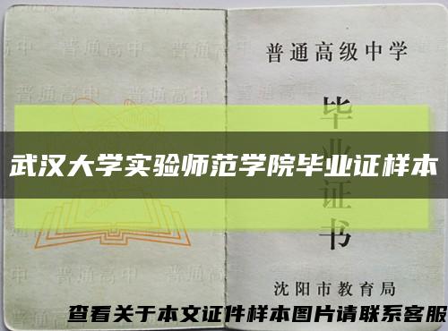 武汉大学实验师范学院毕业证样本缩略图