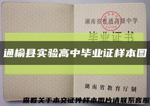 通榆县实验高中毕业证样本图缩略图