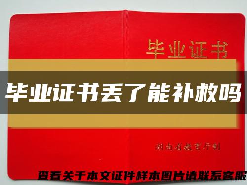 毕业证书丢了能补救吗缩略图
