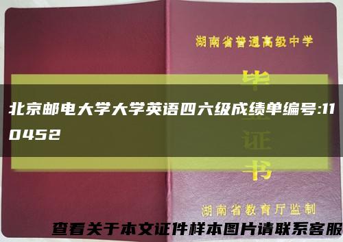 北京邮电大学大学英语四六级成绩单编号:110452缩略图