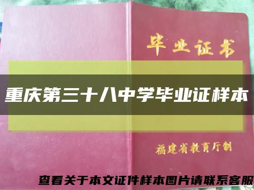 重庆第三十八中学毕业证样本缩略图