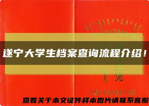 遂宁大学生档案查询流程介绍！缩略图