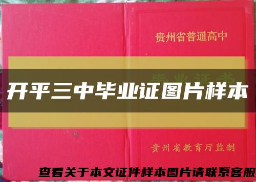 开平三中毕业证图片样本缩略图