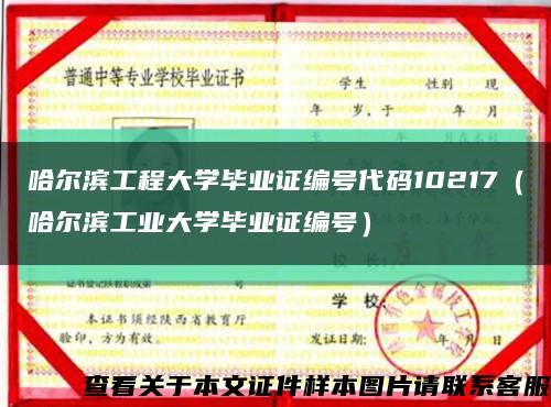 哈尔滨工程大学毕业证编号代码10217（哈尔滨工业大学毕业证编号）缩略图