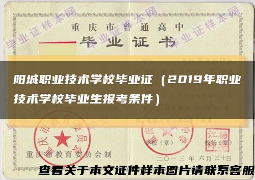 阳城职业技术学校毕业证（2019年职业技术学校毕业生报考条件）缩略图