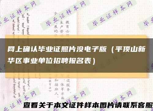 网上确认毕业证照片没电子版（平顶山新华区事业单位招聘报名表）缩略图