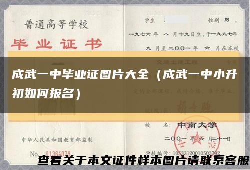 成武一中毕业证图片大全（成武一中小升初如何报名）缩略图