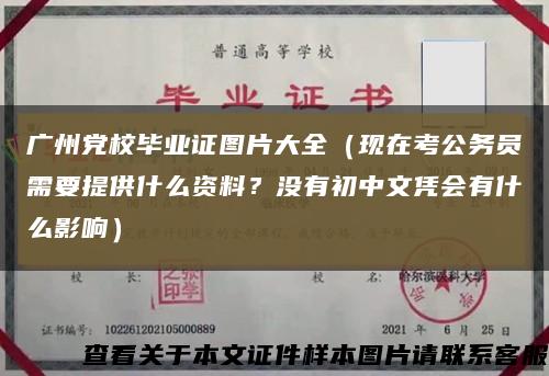 广州党校毕业证图片大全（现在考公务员需要提供什么资料？没有初中文凭会有什么影响）缩略图