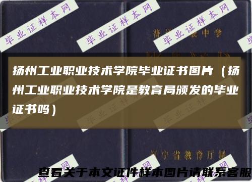 扬州工业职业技术学院毕业证书图片（扬州工业职业技术学院是教育局颁发的毕业证书吗）缩略图