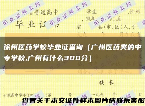 徐州医药学校毕业证查询（广州医药类的中专学校,广州有什么300分）缩略图