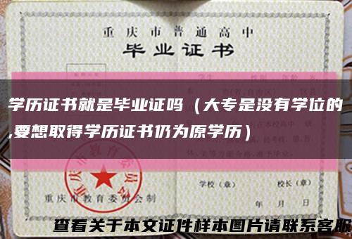 学历证书就是毕业证吗（大专是没有学位的,要想取得学历证书仍为原学历）缩略图