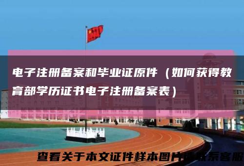 电子注册备案和毕业证原件（如何获得教育部学历证书电子注册备案表）缩略图