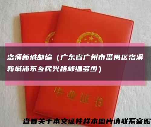 洛溪新城邮编（广东省广州市番禺区洛溪新城浦东乡民兴路邮编多少）缩略图