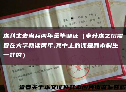 本科生去当兵两年拿毕业证（专升本之后需要在大学就读两年,其中上的课是和本科生一样的）缩略图
