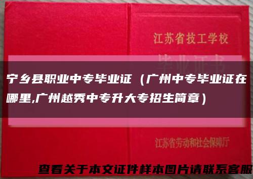 宁乡县职业中专毕业证（广州中专毕业证在哪里,广州越秀中专升大专招生简章）缩略图