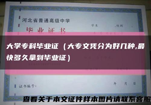 大学专科毕业证（大专文凭分为好几种,最快多久拿到毕业证）缩略图