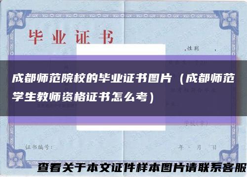 成都师范院校的毕业证书图片（成都师范学生教师资格证书怎么考）缩略图