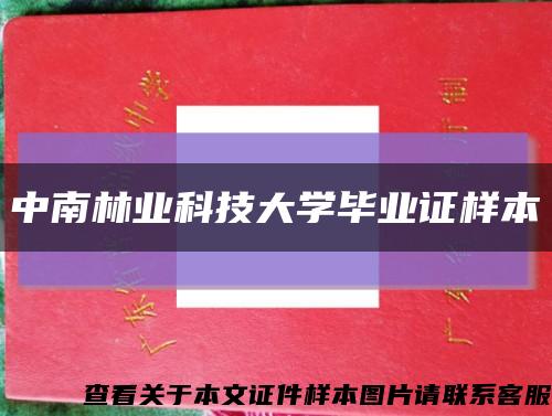 中南林业科技大学毕业证样本缩略图