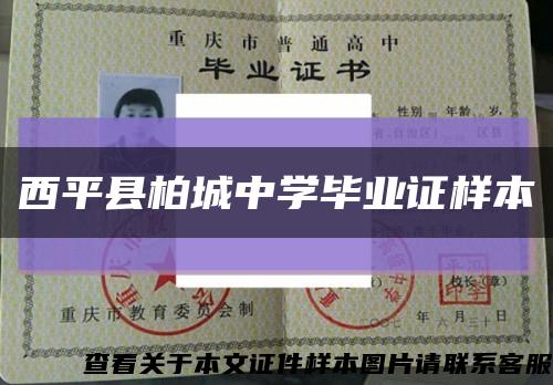 西平县柏城中学毕业证样本缩略图