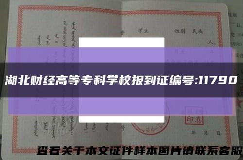 湖北财经高等专科学校报到证编号:11790缩略图
