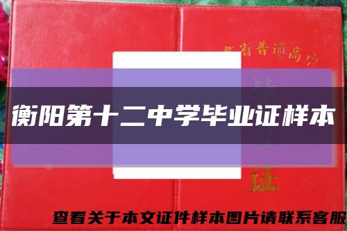 衡阳第十二中学毕业证样本缩略图