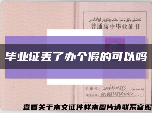 毕业证丢了办个假的可以吗缩略图