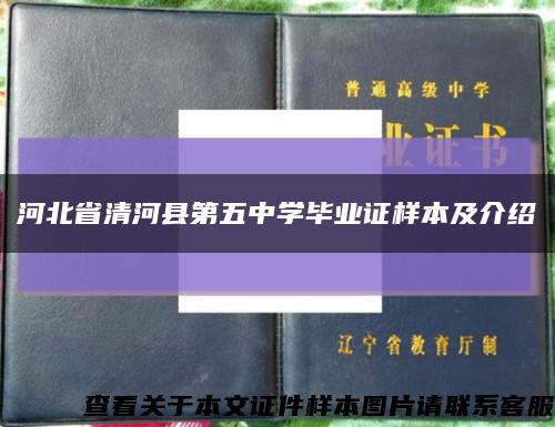 河北省清河县第五中学毕业证样本及介绍缩略图