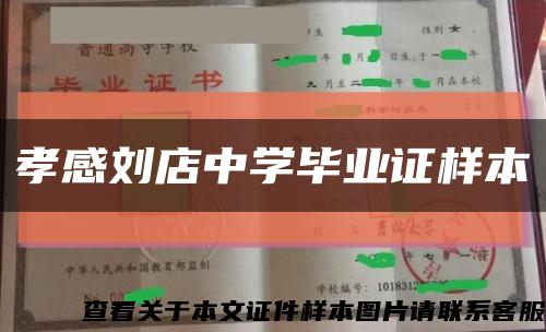 孝感刘店中学毕业证样本缩略图