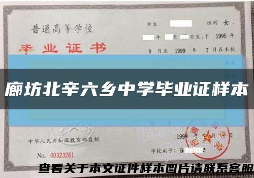 廊坊北辛六乡中学毕业证样本缩略图