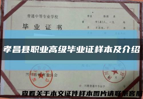 孝昌县职业高级毕业证样本及介绍缩略图