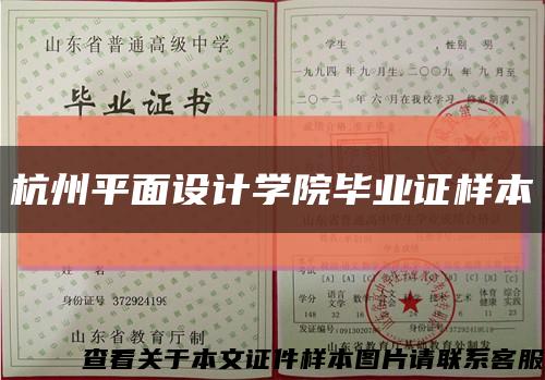 杭州平面设计学院毕业证样本缩略图